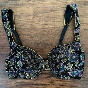 Vintage 90s Victoria’s Secret Floral Brocade Bra – Size 36C Made in USA